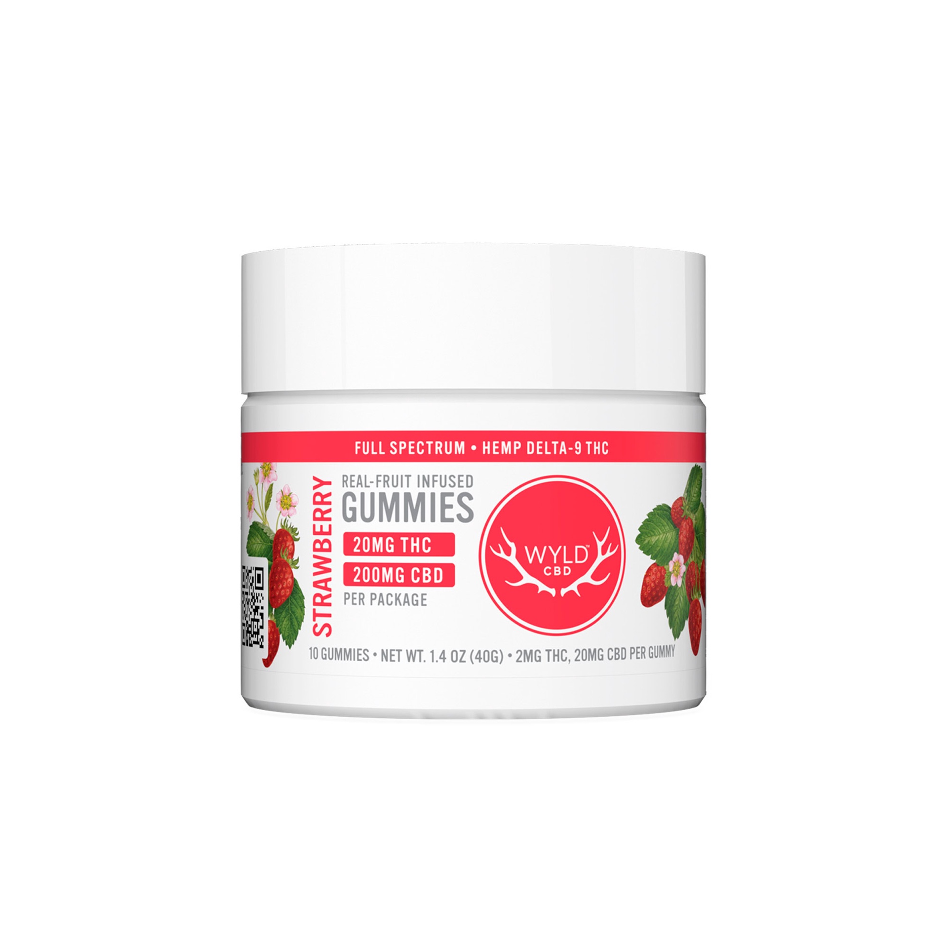WYLD Strawberry Hemp Delta-9 20 mg THC 200 mg CBD